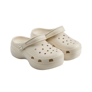 朴西沁蔓洞洞鞋女夏外穿防滑厚底增高镂空包头高级软底户外沙滩鞋