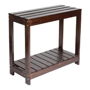 双层阳台花架置物架木质多肉花架子多层实木鱼缸架子防腐木花盆架