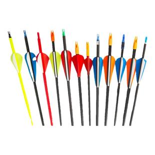 真羽箭混碳箭支羽毛传统反曲竞技美猎弓箭头户外射箭比赛练习弓箭