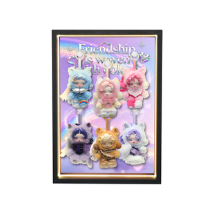 POP适用泡泡玛特SKULLPANDA×小马宝莉系列公仔展示盒带灯相框