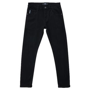黑色九分裤男秋冬款潮流韩版弹力休闲修身小脚高端纯黑色牛仔长裤