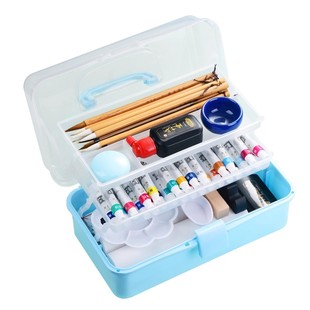 国画初学者套装水墨画颜料12色24色小学生三年级儿童中国画入门材料用品全套专业高级工笔画材料国画用品工具