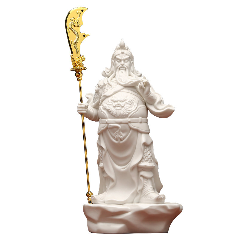 黼山堂白瓷立石关公武财神关二爷
