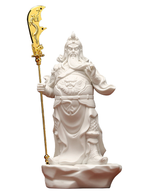黼山堂白瓷立石关公武财神关二爷