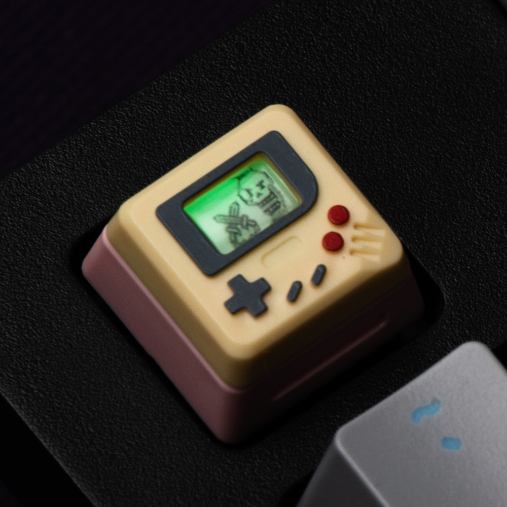 机械键盘个性创意可拆卸面板替换显示内容gameboy小霸王透光键帽