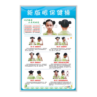眼镜店墙面装饰眼保健操示意图挂画小学生教室班级国际标准视力表