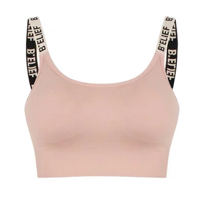 字母肩带搭扣品质高支撑运动文胸