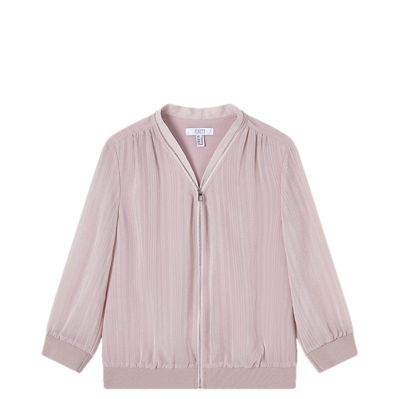 FINITY菲妮迪短外套2026春季新款简约开襟V领气质纯色舒适上衣女