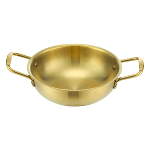 加厚不锈钢海鲜锅韩式锅双耳加深干锅锅仔小火锅泡面锅米线锅汤锅