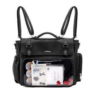 木与石大食量斜挎痛包双肩背包大容量女单肩电脑包通勤娃包男黑色