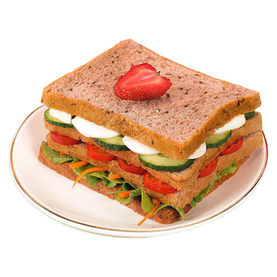 早餐奇亚籽全麦面包吐司三明治减0无低脂卡代餐饱腹休闲小零食品