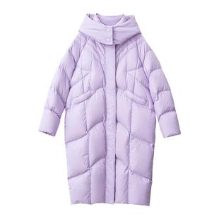 Amii多巴胺鸭绒羽绒服女2025冬新款长款大衣可拆卸上衣泡芙面包服