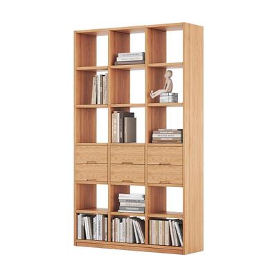 实木书柜书架落地置物架组合定制