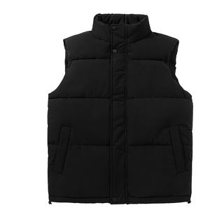 班尼路S&K黑色立领防寒棉马甲男款冬季大学生户外通勤保暖厚外套A