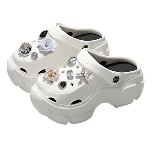 SENMA/森马厚底包头凉鞋女拖鞋洞洞鞋外穿踩屎感防滑潮惠购防臭