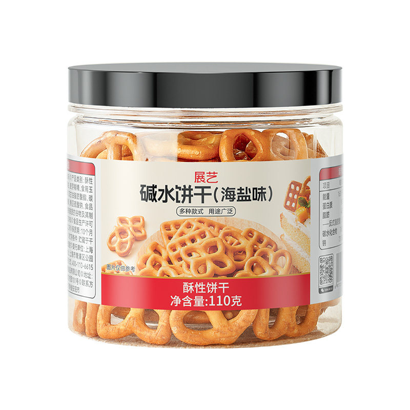 展艺海盐碱水饼干网红蝴蝶结网格