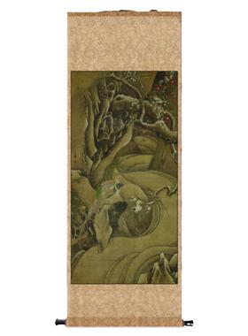 历代名家仿古吕纪孔雀挂画花鸟字画酒店装饰画风水壁画丝绸礼品
