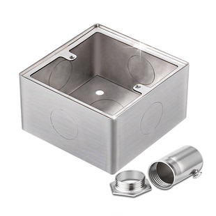 304不锈钢86型明墙壁开关接线盒底盒不锈钢杯梳骑马卡2025离墙码