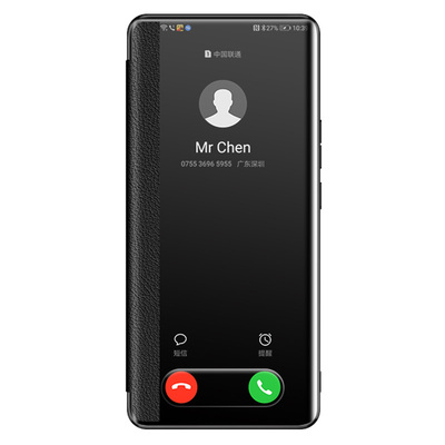 翻盖皮套免开盖接听镜头全包