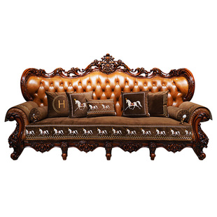 欧式美式沙发垫冬季毛绒加厚奢华高端防滑四季通用真皮坐垫套罩