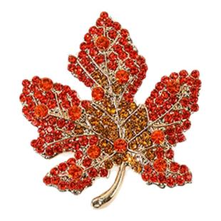 红色枫叶胸花满钻胸针高档女精致别针高级感气质西服高端迎宾配饰