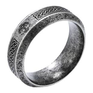 生命之树钛钢戒指男潮牌维京凯尔特结指环个性复古卢恩符文尾戒女