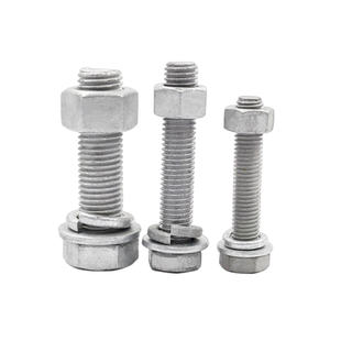 8.8级热镀锌外六角螺丝螺母垫片套装热浸锌铁塔螺栓M6M8M10-M36mm