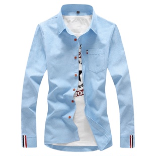 春秋季条纹长袖衬衫男女同款155小个子S号衬衣XS小码情侣款打底衫