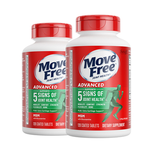 益节MoveFree绿瓶软骨素维骨力护关节中老年关节120粒*2绿标氨糖