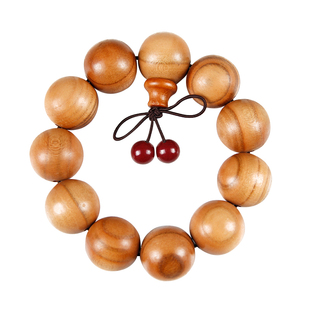 正宗纯桃木手串女男原木佛珠念珠精品十年桃木雷击转运珠朱砂随身