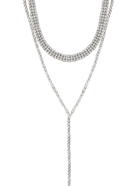 日韩风女款多层闪钻锁骨链