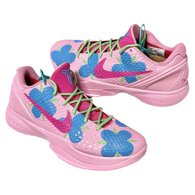STY定制Nike Kobe 6 ZK6 PE骚粉花朵科比6耐克篮球鞋德罗赞同款男