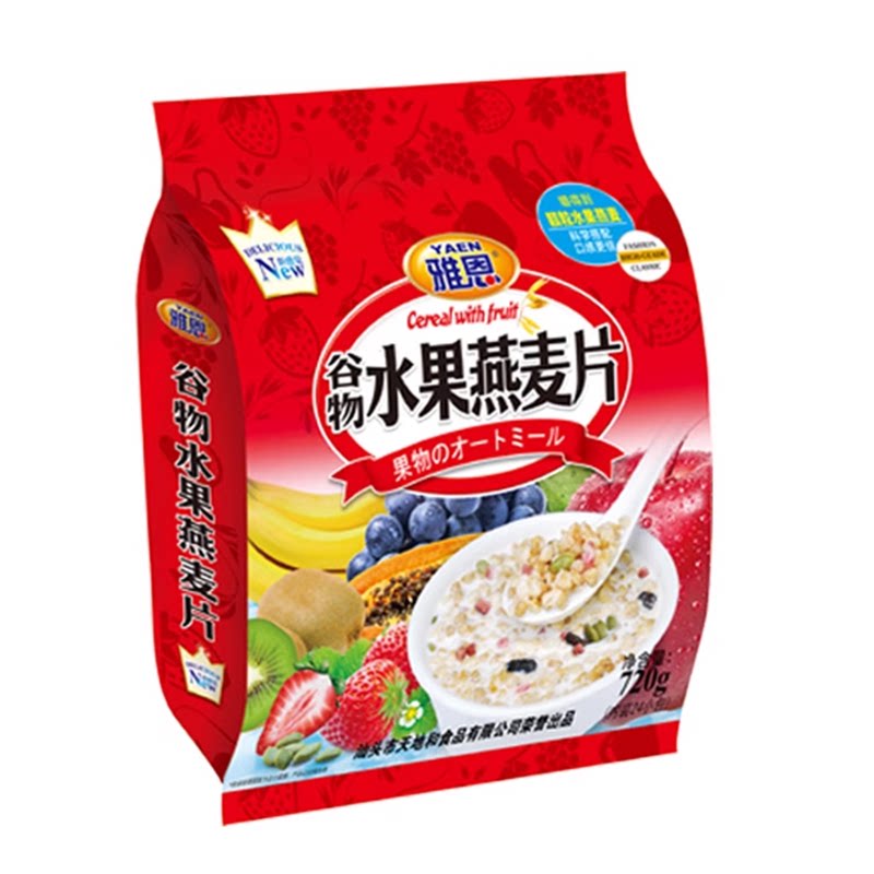 雅恩燕麦片谷物水果咸香无糖