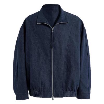 海上公路复古仿牛仔夹克男士秋季拉链立领廓形感时尚工装休闲外套