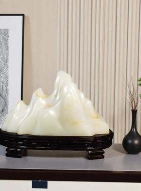 天然阿富汗玉石观赏石头摆件黄原石桌面客厅博古架装饰奇石办公室