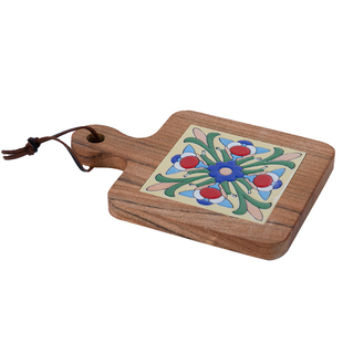 日式实木花砖隔热锅垫家用复古餐垫砂锅垫耐高温耐热厨房桌垫杯垫