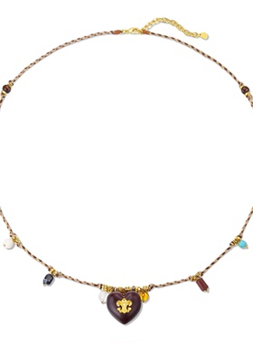 复古高级感百搭鸢尾花爱心项链