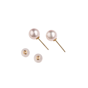 akoya珍珠耳钉18k金耳坠真天然海水日本耳环吊坠大小女气质精致