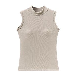 带胸垫罩杯一体高领免穿文胸冬季加绒修身打底背心吊带女保暖内衣