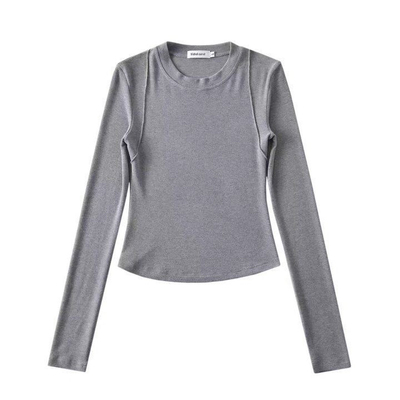 莫代尔棉打底衫修身长袖T恤上衣