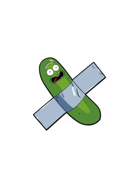 TLP反光贴 贴到墙上的腌黄瓜 pickle Rick 动漫平板防水贴纸