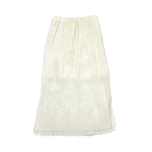 【fafamoon设计师品牌】两侧开衩珠光纯色褶皱半身裙轻盈舒适短裙