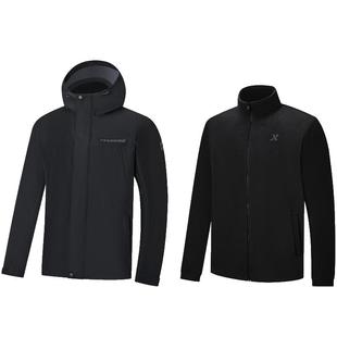 特步火烬薪传黑色外套男官方旗舰店正品2026冬季夹克男士保暖加绒