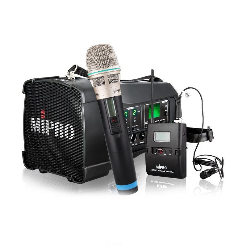 Mipro咪宝MA-100DB双通道无线扩音机便携蓝牙音箱户外音响小喇叭