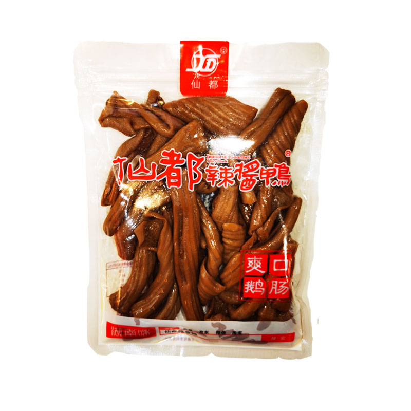 仙都辣酱鸭鹅肠105g（热卖产品 湖南特产 休闲食品）现场真空