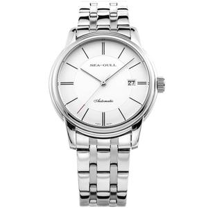 海鸥表男士手表商务简约休闲钢带机械表男女情侣款816.405