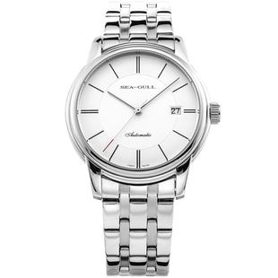 海鸥表男士手表商务简约休闲钢带机械表男女情侣款816.405