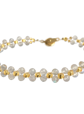 女天然灰月光拉长石简约手链