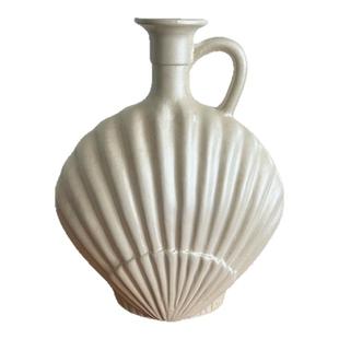 SilentWind中古风贝壳花瓶高级感法式陶瓷复古小众艺术感家居摆件
