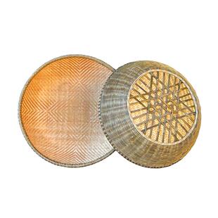 水丸竹编药匾三层编织制作专业药匾圆形簸箕无孔晒匾揉茶茶匾手工